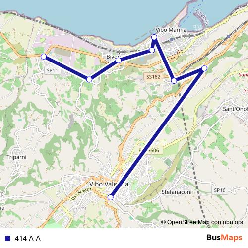 414 A A bus Line Map