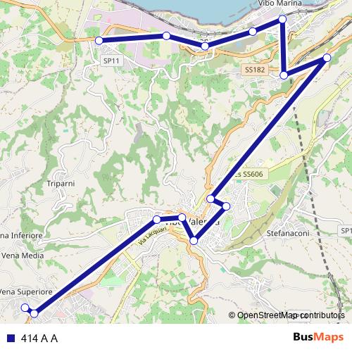 414 A A bus Line Map