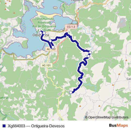 Xg884003 bus Line Map