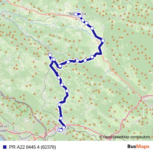 PR A22 8445 4 (62378) bus Line Map