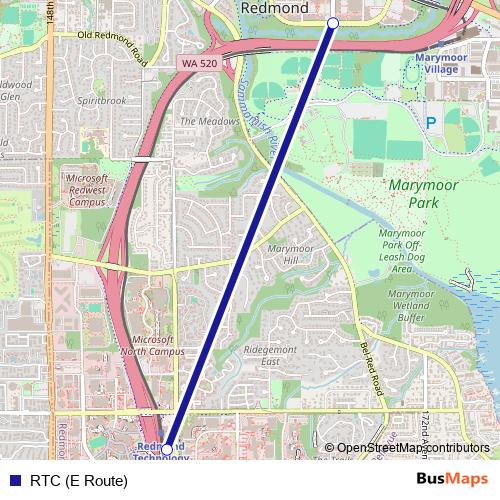 RTC (E Route) bus Line Map