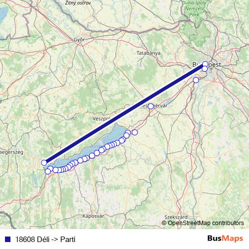 18608 Déli -> Parti rail Line Map