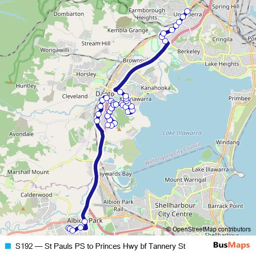 S192 bus Line Map