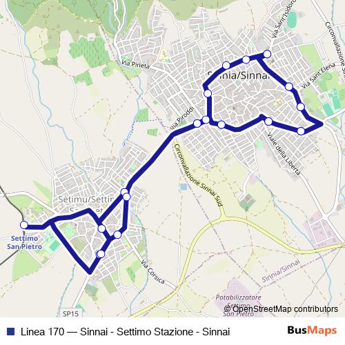 Linea 170 bus Line Map