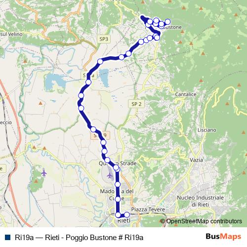 Ri19a bus Line Map