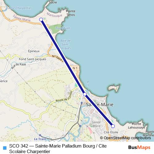 SCO 342 bus Line Map