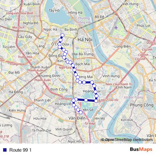 Route 99 1 bus Line Map