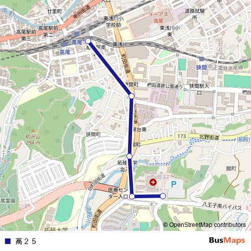 高２５ bus Line Map