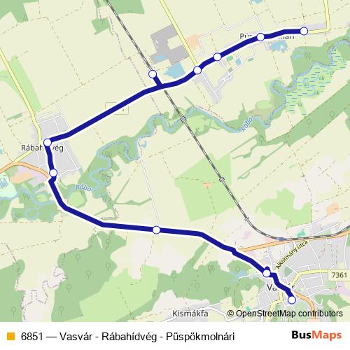 6851 bus Line Map