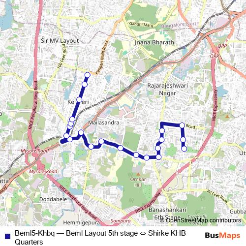 Beml5-Khbq bus Line Map
