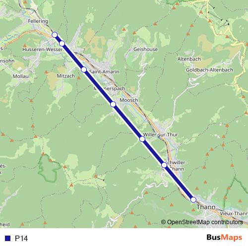 P14 bus Line Map