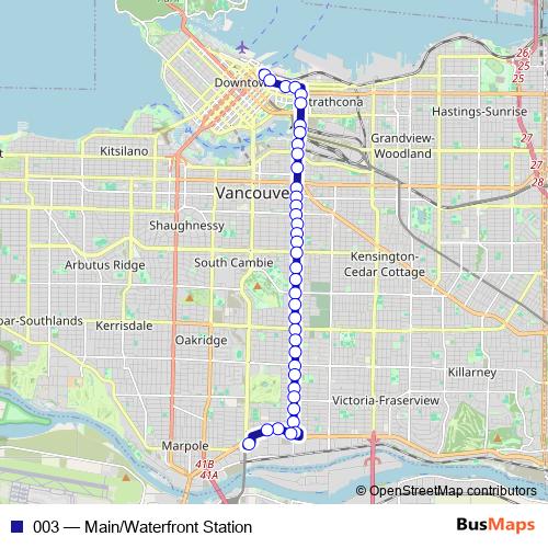 003 bus Line Map