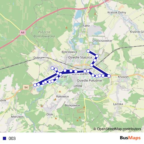 003 bus Line Map