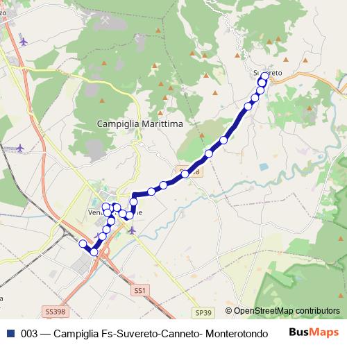 003 bus Line Map