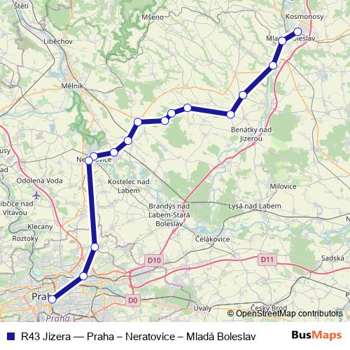R43 Jizera rail Line Map