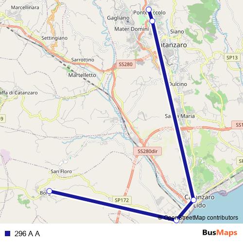 296 A A bus Line Map