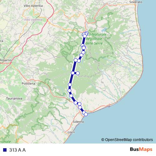 313 A A bus Line Map