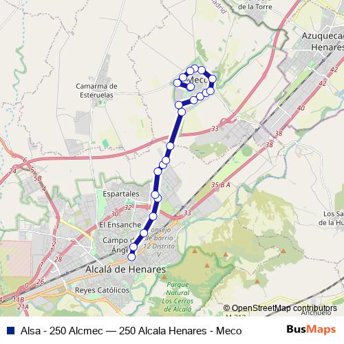 Alsa - 250 Alcmec bus Line Map
