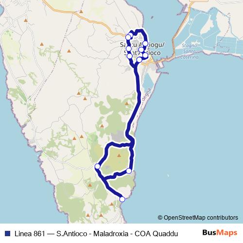Linea 861 bus Line Map
