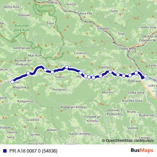 PR A18 0087 0 (54836) bus Line Map