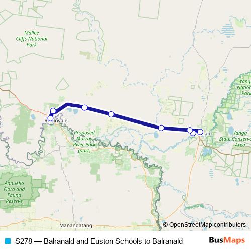 S278 bus Line Map