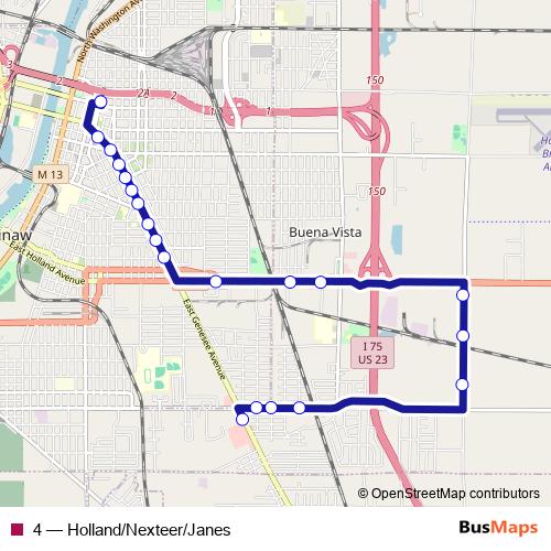 4 bus Line Map