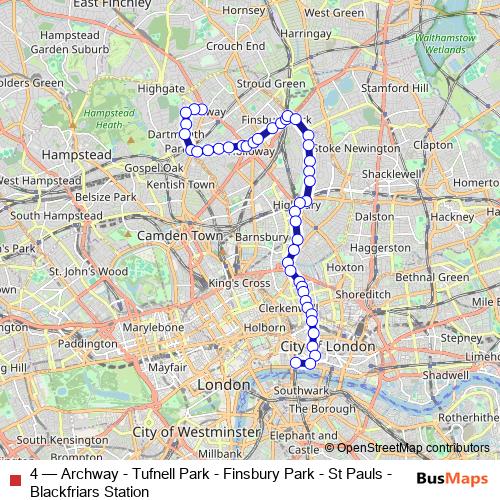 4 bus Line Map
