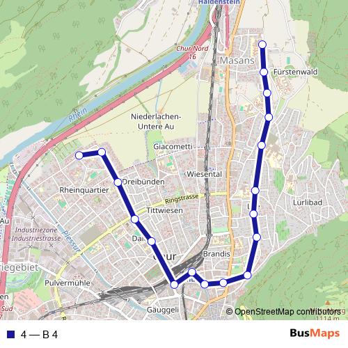 4 bus Line Map