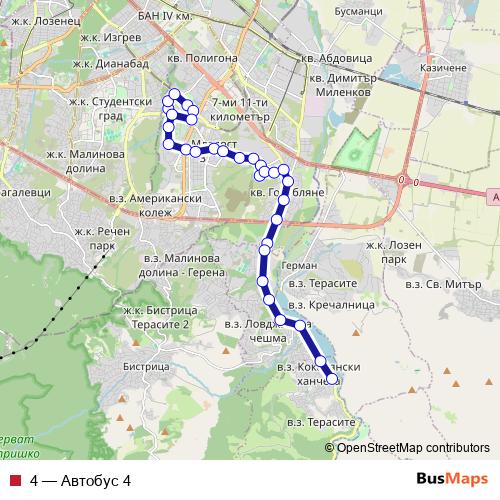 4 bus Line Map