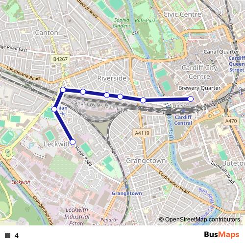 4 bus Line Map