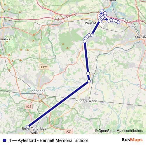 4 bus Line Map