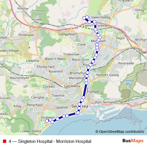 4 bus Line Map