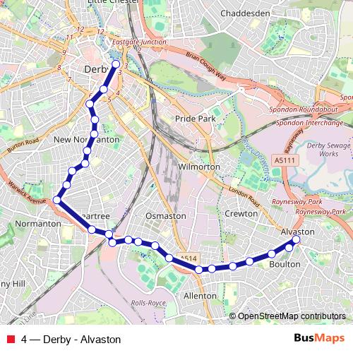 4 bus Line Map