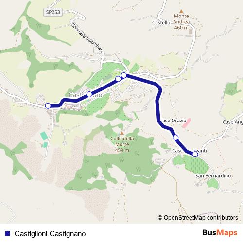 Castiglioni-Castignano bus Line Map
