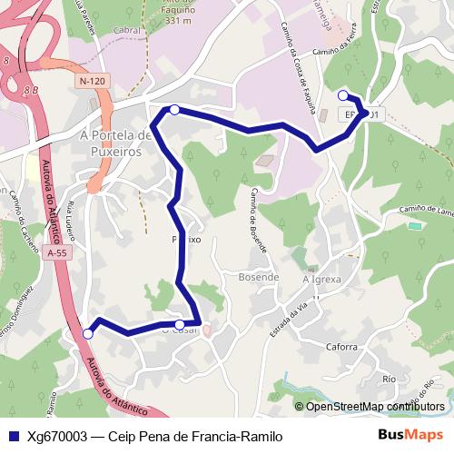 Xg670003 bus Line Map