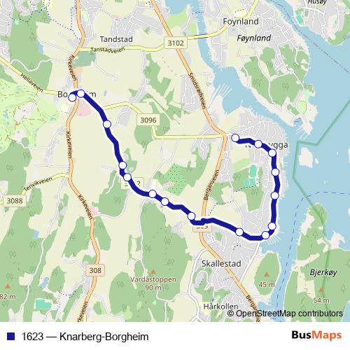 1623 bus Line Map