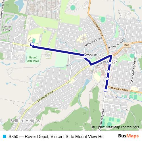 S850 bus Line Map