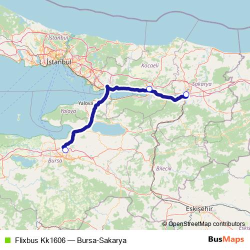 Flixbus Kk1606 bus Line Map