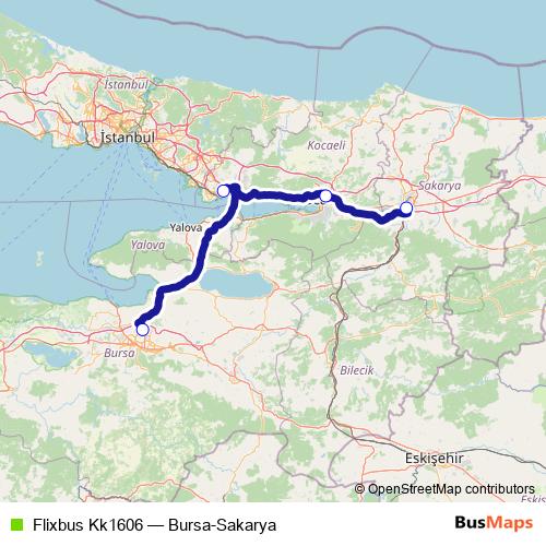 Flixbus Kk1606 bus Line Map