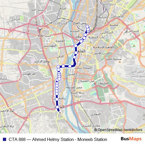 CTA 888 bus Line Map