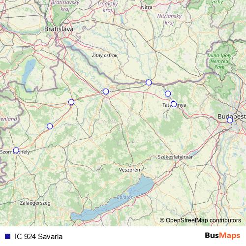 IC 924 Savaria rail Line Map