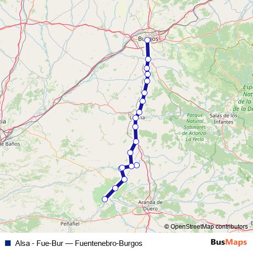 Alsa - Fue-Bur bus Line Map