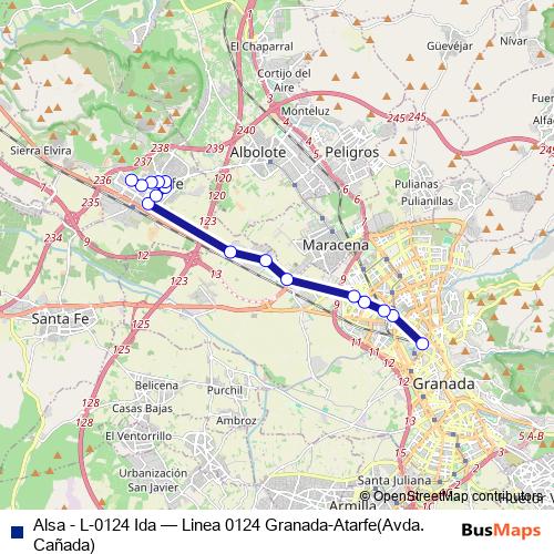Alsa - L-0124 Ida bus Line Map