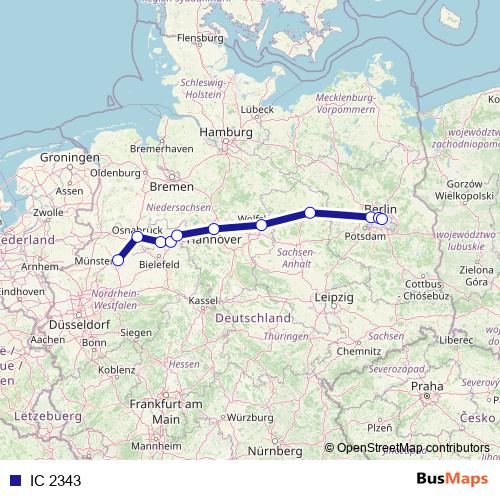 IC 2343 rail Line Map
