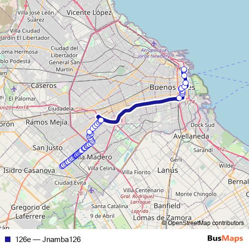 126e bus Line Map
