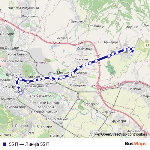 55 П bus Line Map