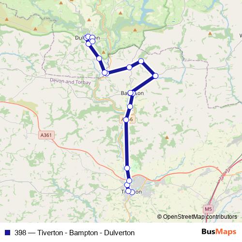 398 bus Line Map