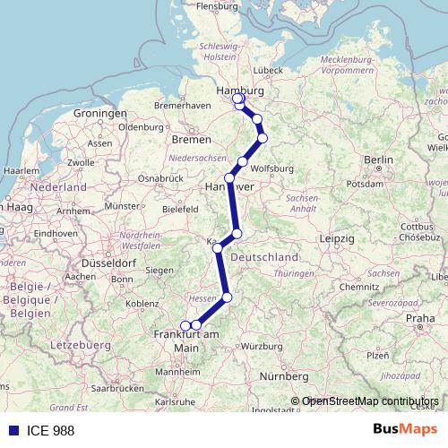 ICE 988 rail Line Map