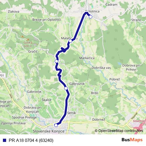 PR A18 0704 4 (63240) bus Line Map