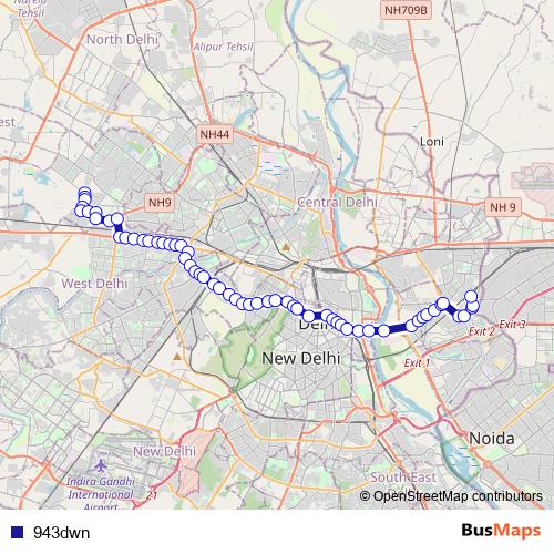 943dwn bus Line Map